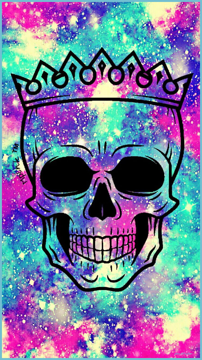 Skull Queen IPhone Android Background Tumblr - Galaxy Skull, Pink and Blue Skull HD phone wallpaper