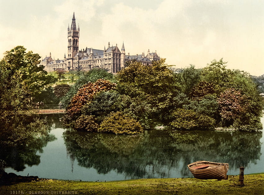 Glasgow University circa 1895, Glasgow University, Glasgow, Scotland, 19th Century HD wallpaper