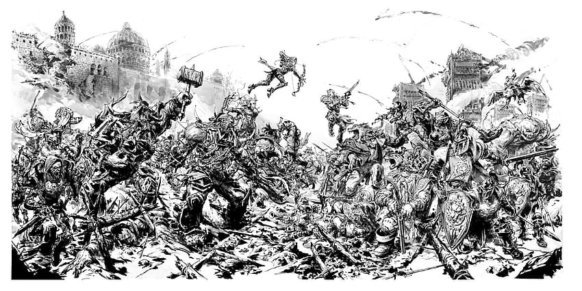 Kim Jung Gi and Blizzard Art Collaboration - Siege of Lordaeron HD wallpaper