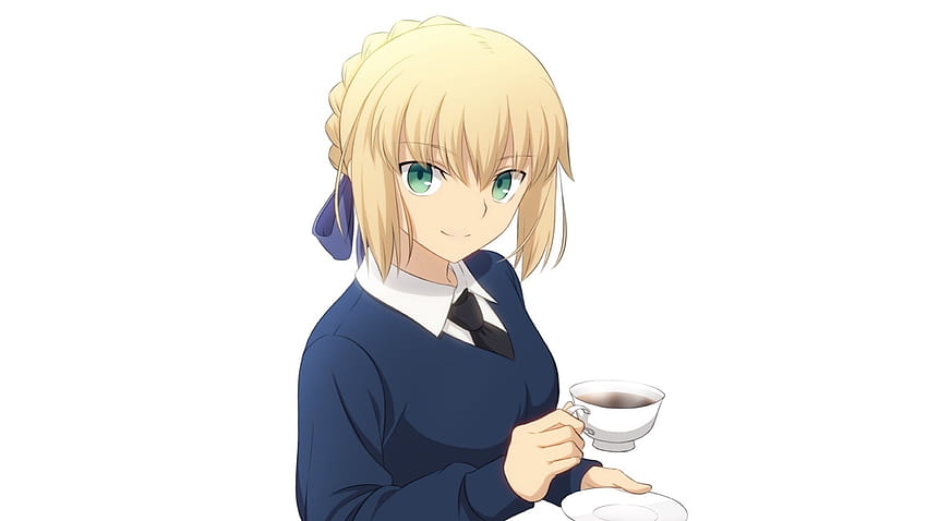 Blonde, Fate/Grand Order, szabla i napój herbaciany Tapeta HD