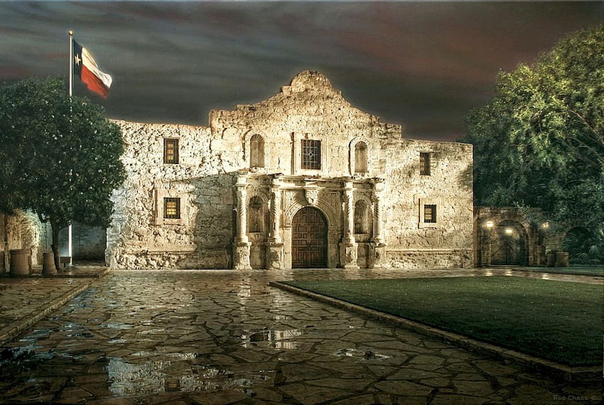 Alamo, texas, forte, san antonio, costruzione, missione Sfondo HD