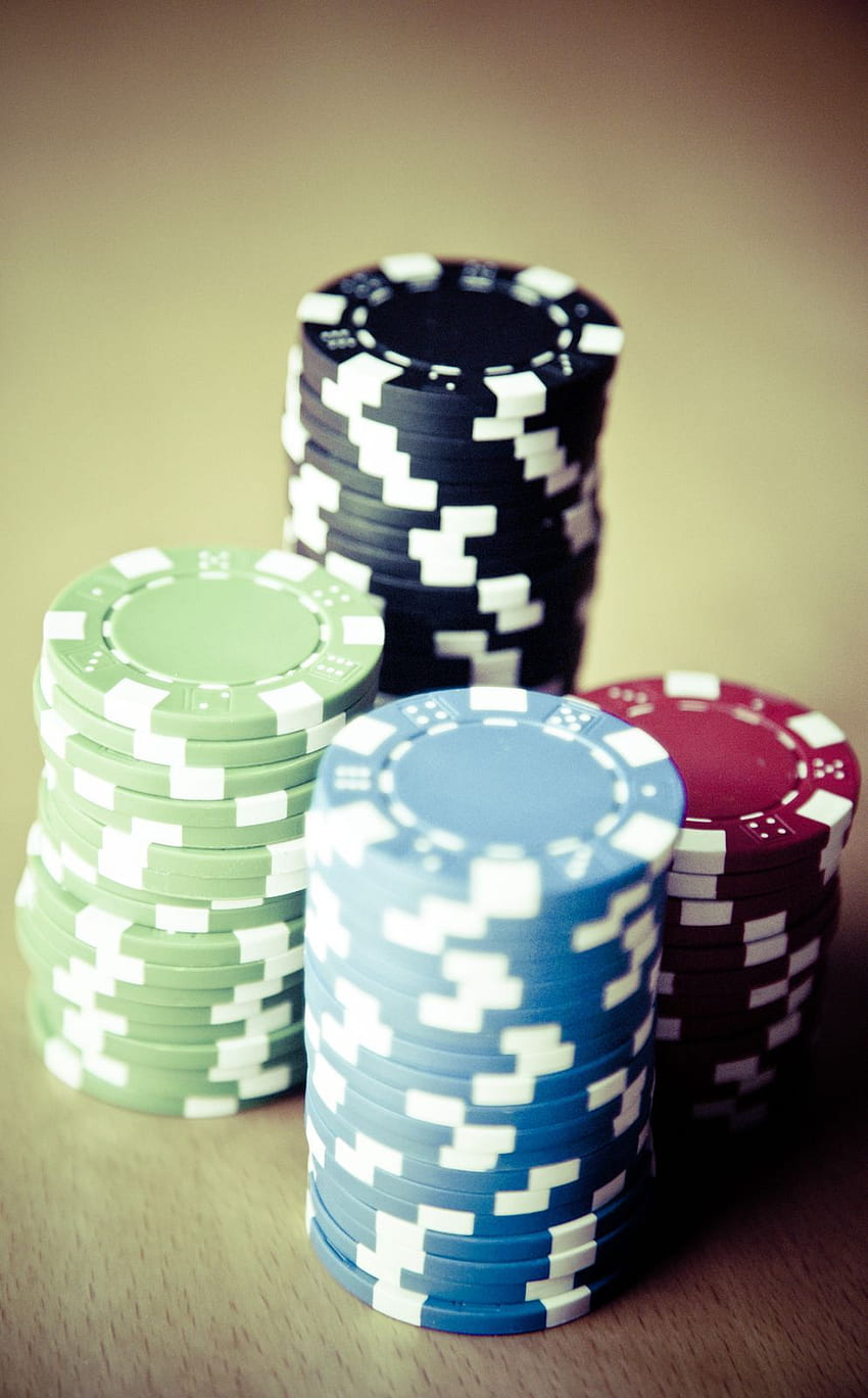 Zagraj w grę Żetony Gamble Poker Stosy hazardu Tokeny kasynowe Tapeta na telefon HD