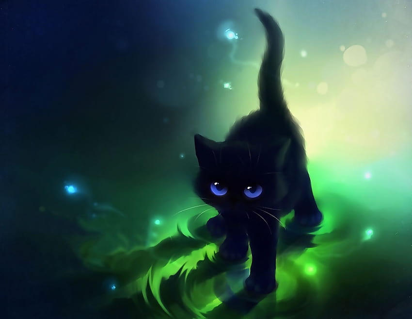 Cute Black Cat Cartoon Cute Black Cat Blue Eyes Cute Cat Drawing [] dla Twojego telefonu komórkowego i tabletu. Przeglądaj rysunki czarnego kota. Koty, kot Tapeta HD