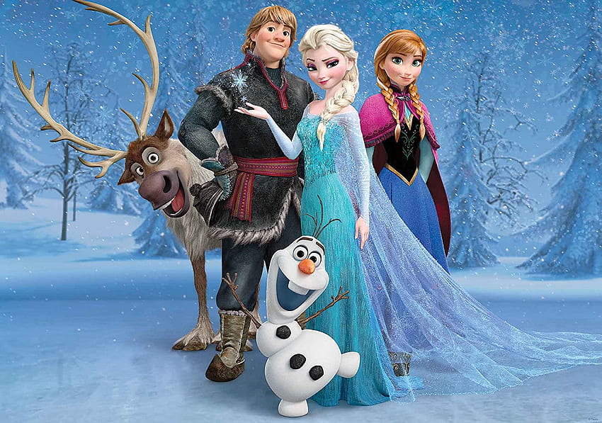 Tapetokids Disney Frozen Disney Frozen Elsa Anna Olaf Sven Размер XS S M L XL XXL XXXL Полар или хартия, синьо .uk: Направи си сам и инструменти HD тапет