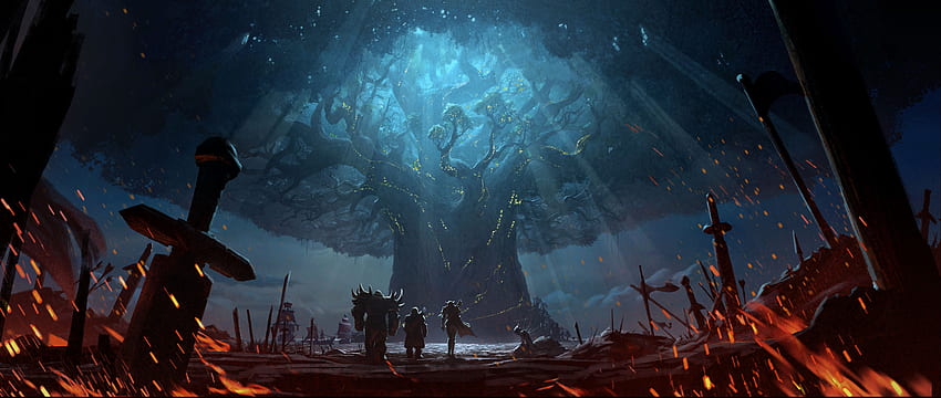 WoW Battle for Azeroth – подход към Teldrassil. World of warcraft , Warcraft, World of warcraft HD тапет