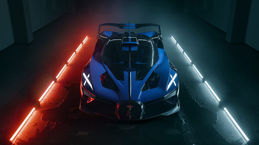 Bugatti Bolide, синя кола, 2021 г HD тапет