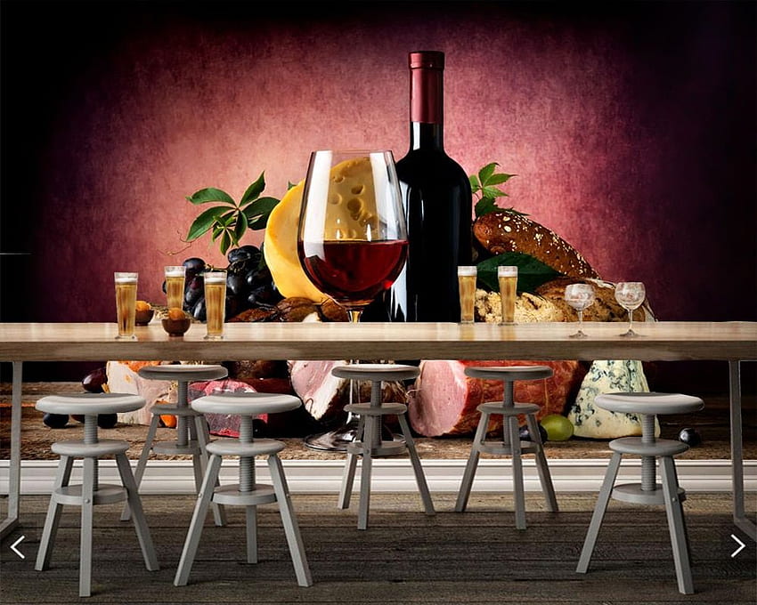 Özel mutfak, oturma odası yemek odası bar arka plan ev dekorasyonu için gurme kırmızı şarap duvar resmi. ev dekoru . mutfak özel HD duvar kağıdı