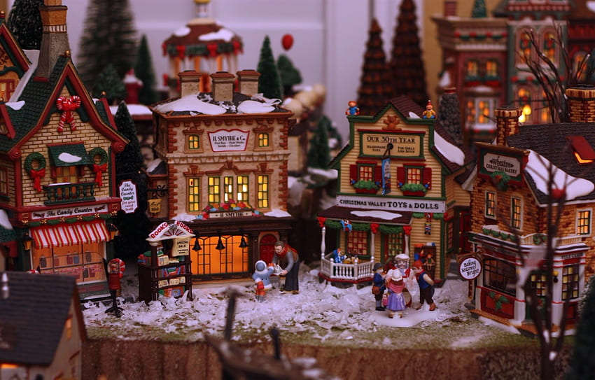 Christmas Village, Abstract, Village, graphy, Christmas HD wallpaper