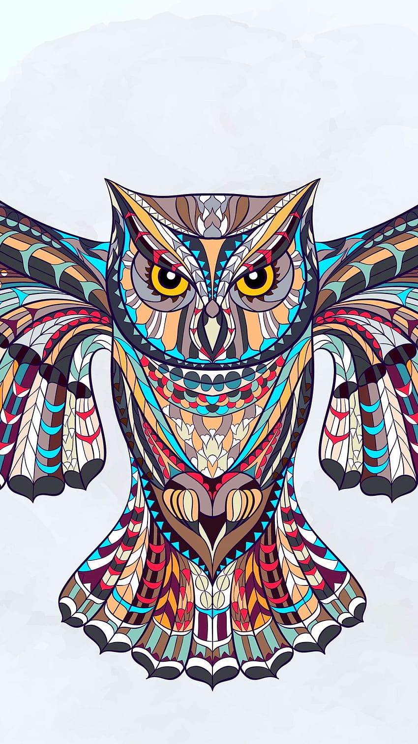 Owl () Mobile . Owl , Geometric owl, Turquoise art HD phone wallpaper