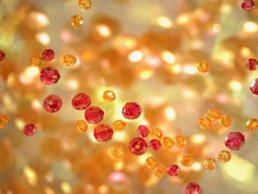 Kastanienbraune und bernsteinfarbene Kristalle, Kastanienbraun, Kristalle, Perlen, Bernstein, Glas HD-Hintergrundbild