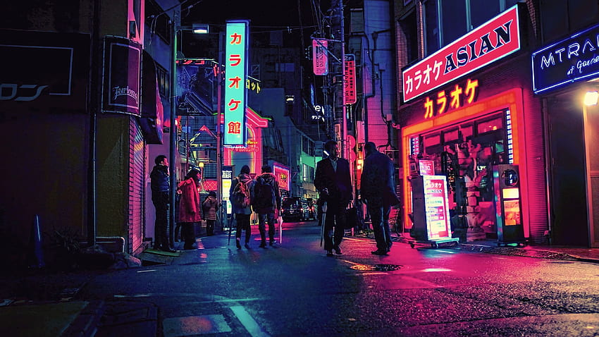 Neonowa Japonia []. Fond ecran, ecran, neon noir Tapeta HD