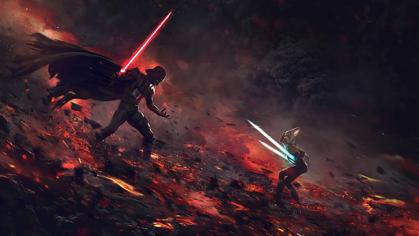 Ahsoka Tano contra Darth Vader (2048×1152), 2048X1152 Star Wars fondo de pantalla