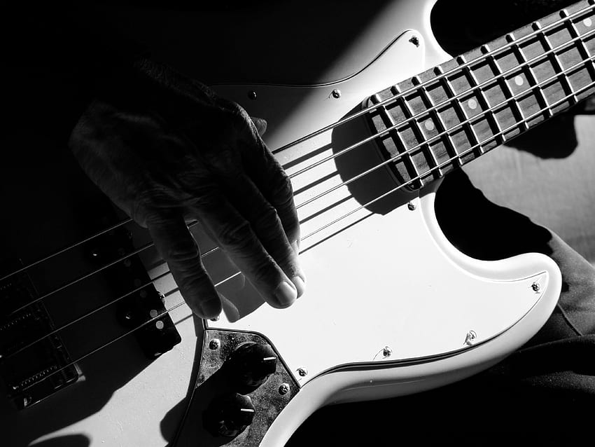 Black And White Guitar, Clip Art,, Bass Guitar HD wallpaper