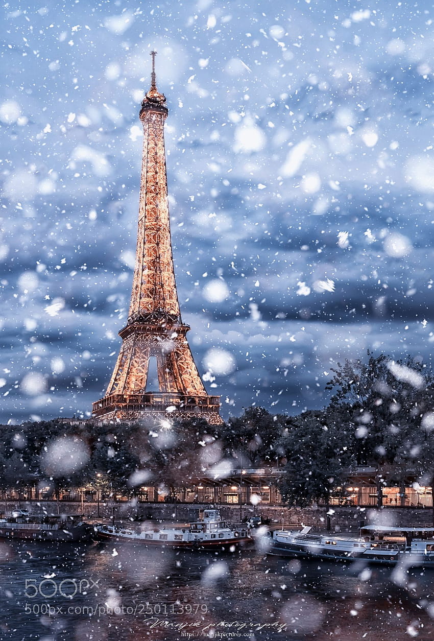 manjikによる最後の雪。 パリのグラフィティ エッフェル塔, エッフェル塔のグラフィティ, パリ, パリのクリスマス HD電話の壁紙