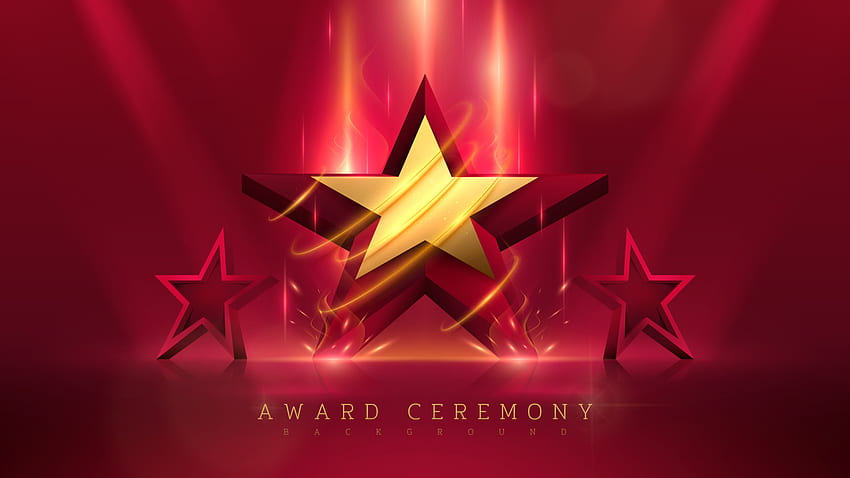 3D gold star with glitter light and fire effect decoration and bokeh element and beam. Luxury award ceremony background concept. 7035182 Vector Art at Vecteezy, Single Star HD wallpaper