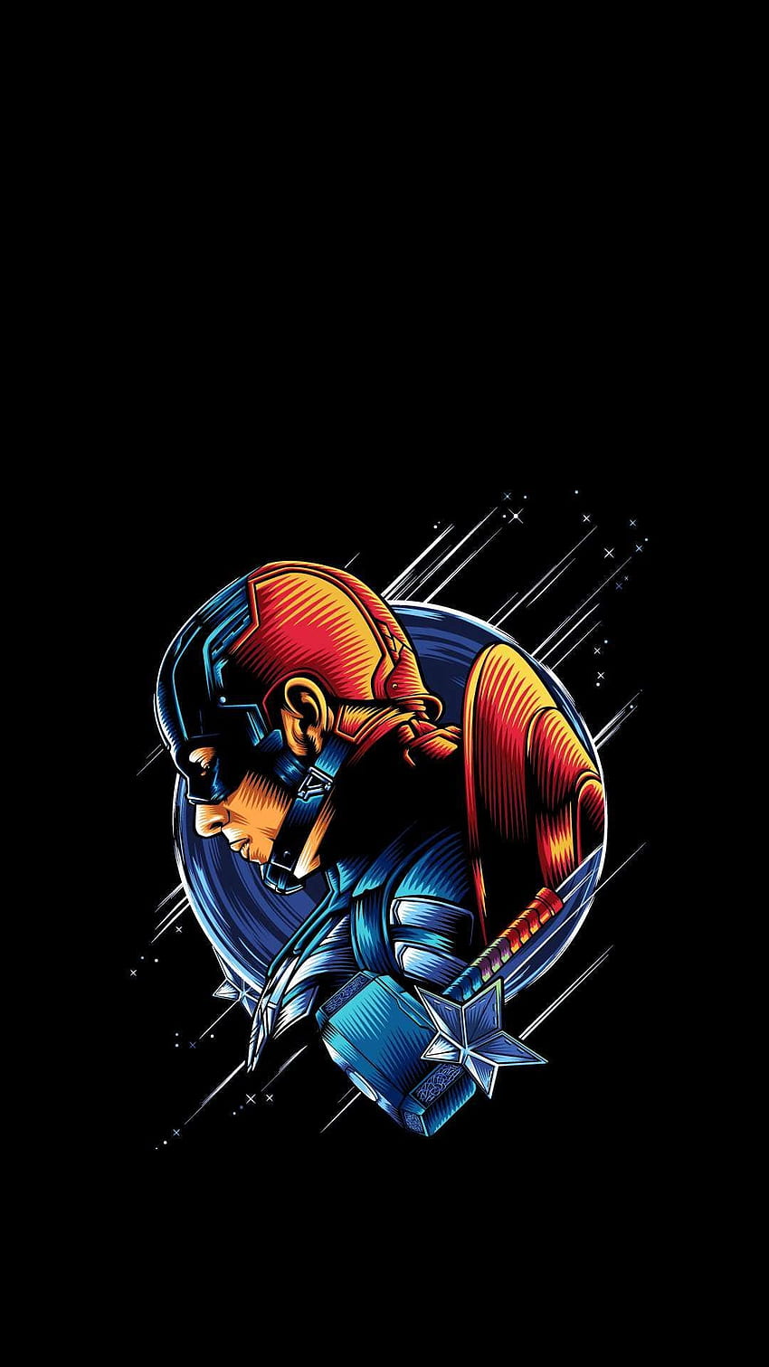 IPhone de ilustraciones simples de Capitán América. Capitán América, Arte de Marvel fondo de pantalla del teléfono