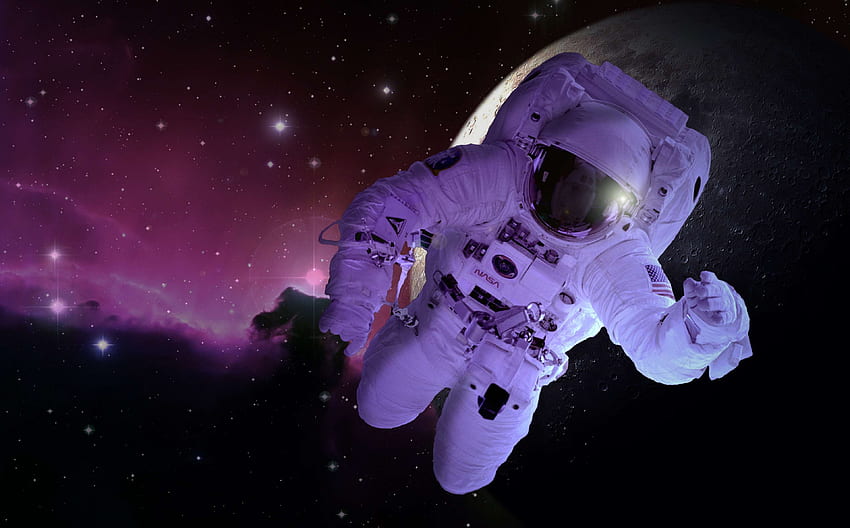 astronauta, astronomia, atmosfera, cosmonauta, terra, galleggiante, inoltrare, globo, Luna, pianeta, ricerca, scienza, spazio, viaggio spaziale, passeggiata nello spazio, stella, tecnologia, senza peso Sfondo HD