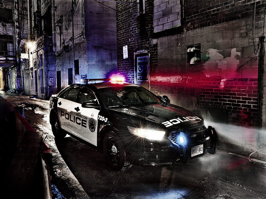 A Hamilton Police Service Ford Police Interceptor sedan on HD wallpaper