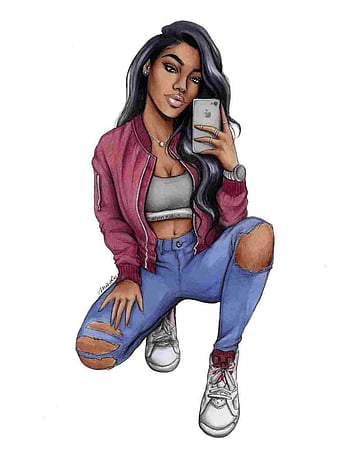 Cartoon drawing black girl HD wallpapers | Pxfuel
