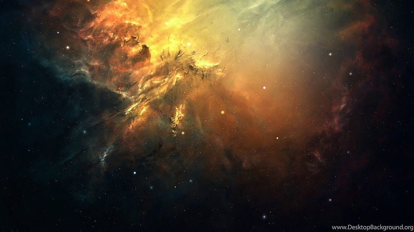 Orangefarbener Nebel (Seite 2) er über Weltraumhintergrund HD-Hintergrundbild