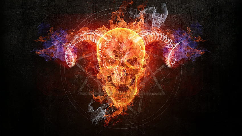 Flaming Skull. Skull , Fabric poster, Skull fire, Skull On Fire HD wallpaper