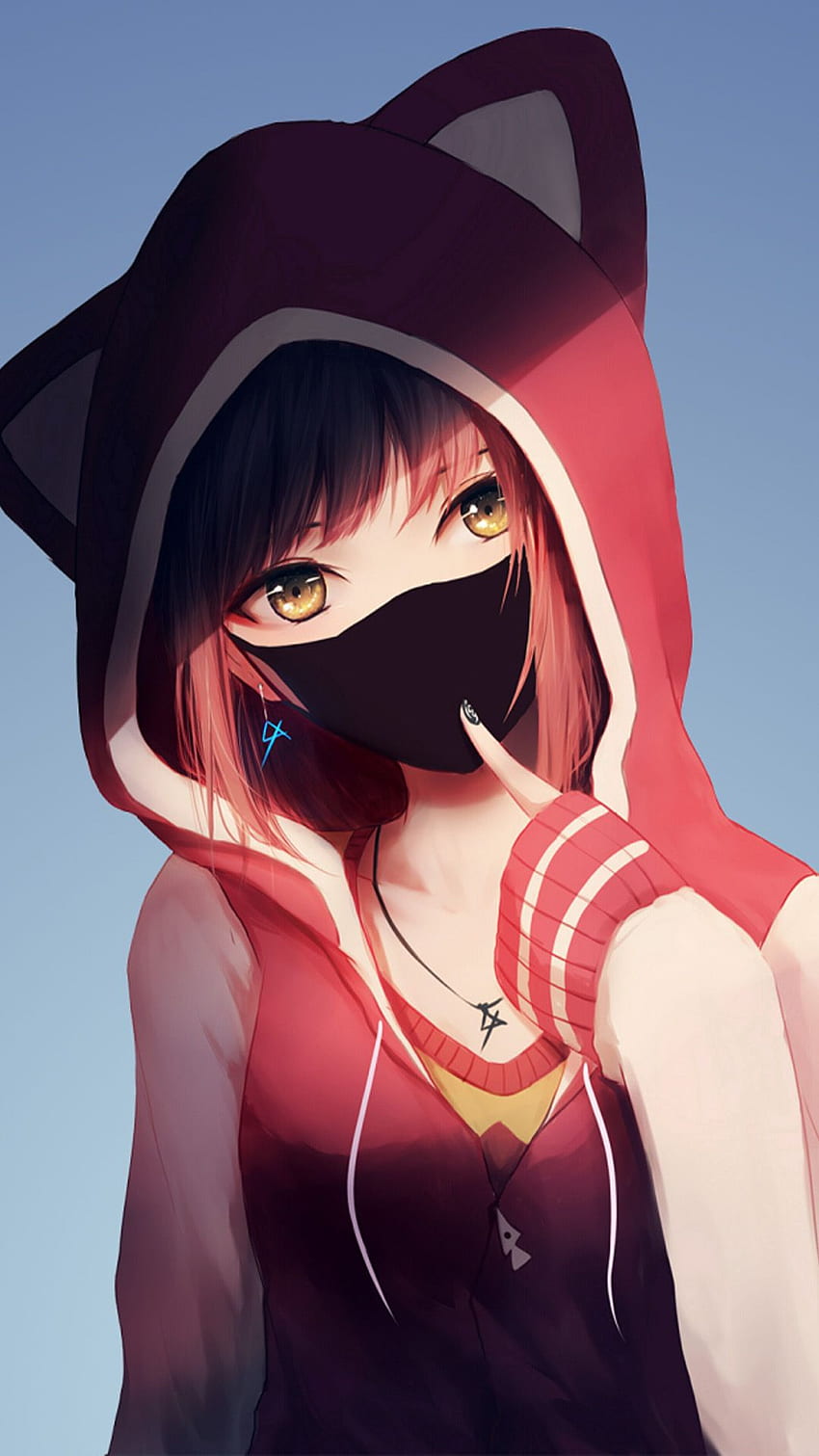 Anime girls with hoodies HD wallpapers  Pxfuel