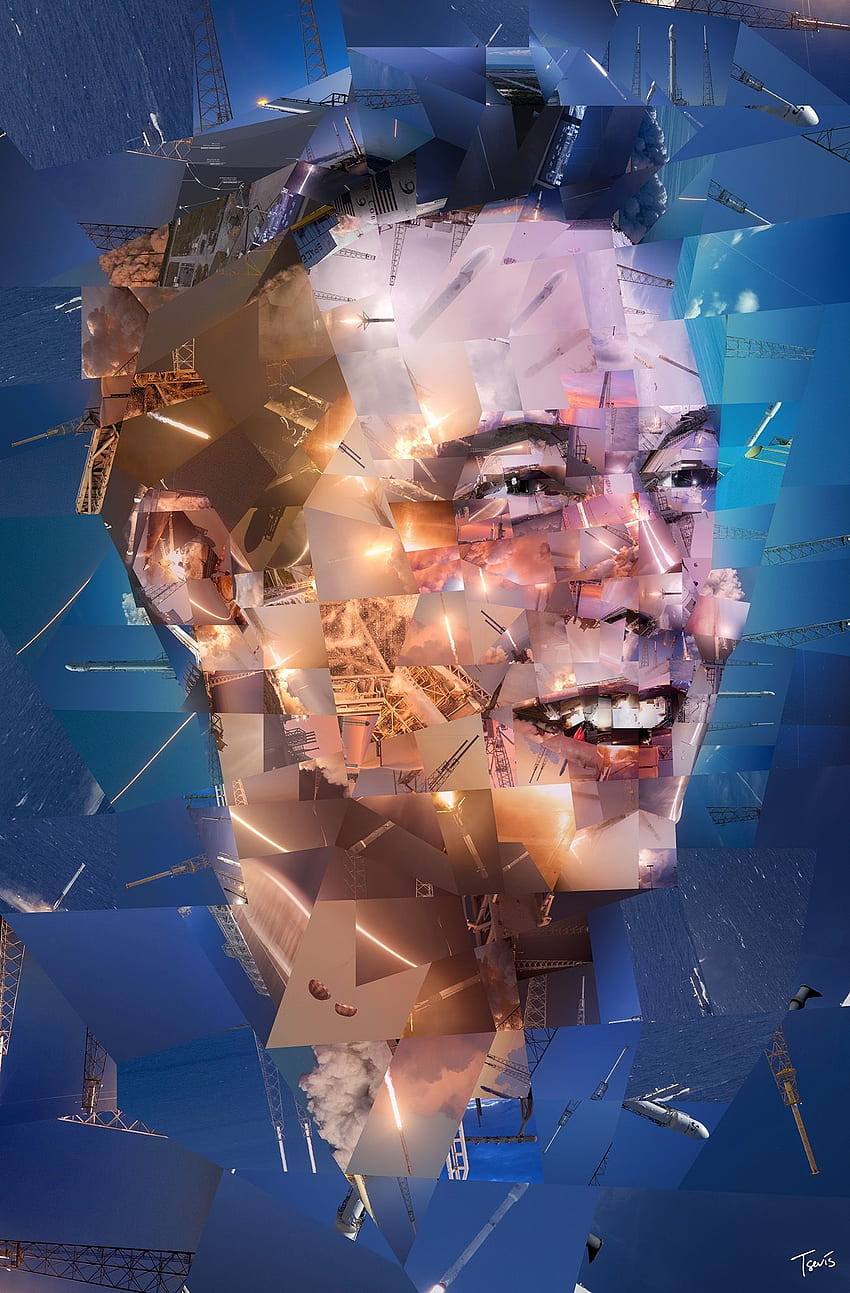 Elon Musk: 로켓맨 Mosaic, Elon Musk Quotes HD 전화 배경 화면