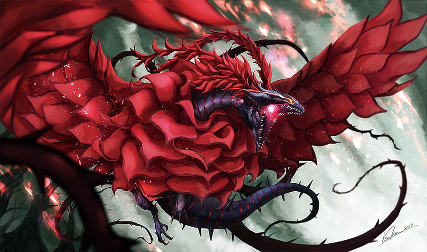 Dragón Rosa Negra Yu Gi Oh! Tablero de anime de 5D fondo de pantalla