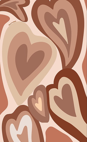 Download Brown Aesthetic Hearts Wallpaper  Wallpaperscom