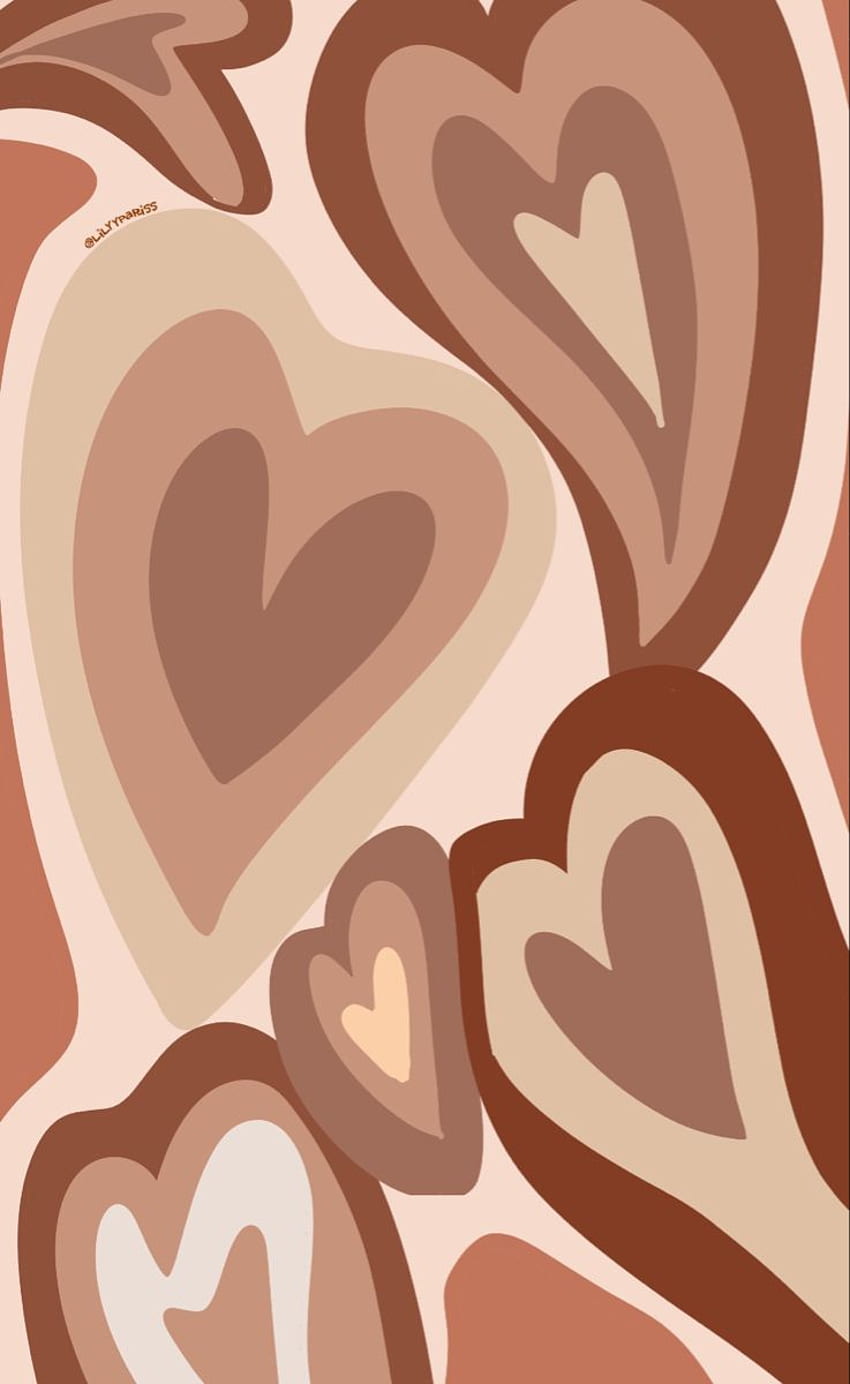 Brown Hearts , Y Heart HD phone wallpaper