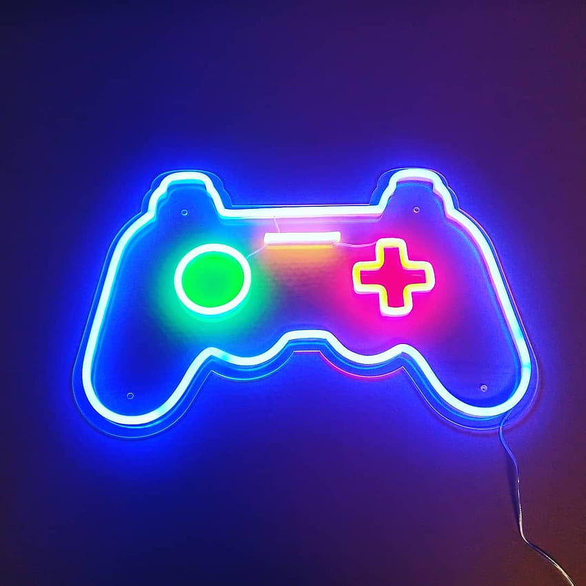 spielcontroller. Gamecontroller-Kunst, Videospiel-Schlafzimmer, Leuchtreklamen, Neon-Gaming HD-Handy-Hintergrundbild