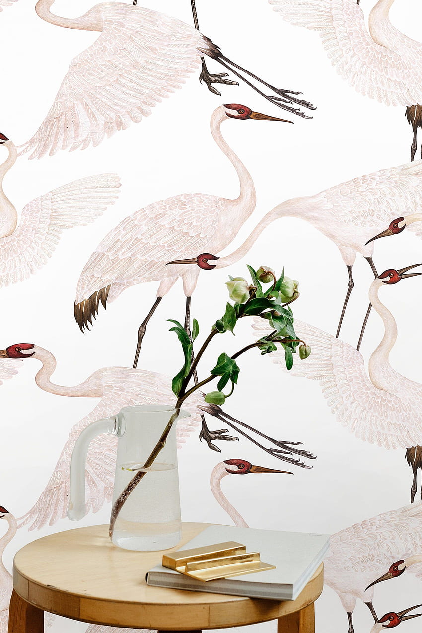 Gucci Heron Print Wallpaper  Pink  Luxe Furniture Inc