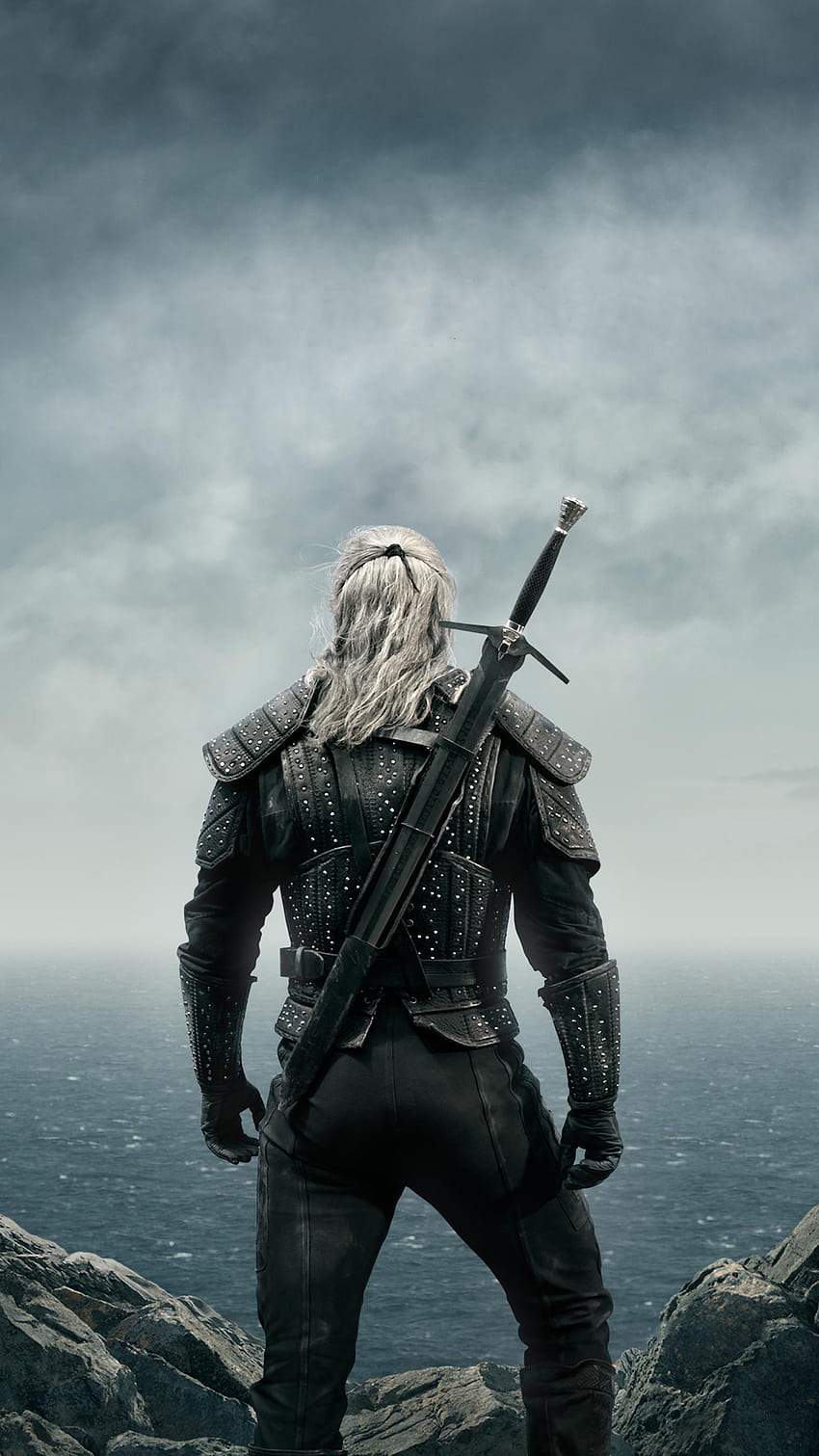 The Witcher, guerrero, 2019, programa de televisión de Netflix, póster fondo de pantalla del teléfono