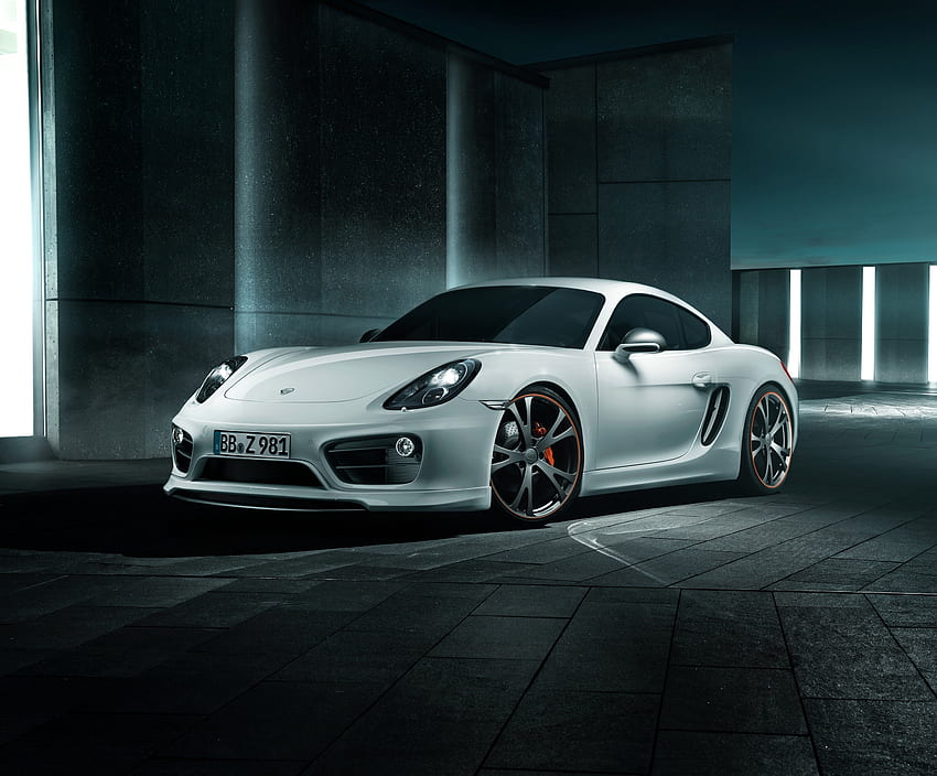 Porsche Cayman, carro esportivo branco papel de parede HD