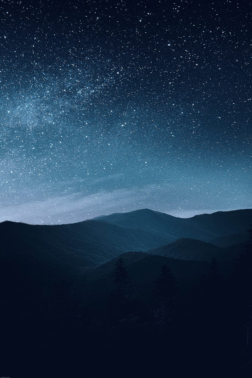 Sternenhimmel über Bergen · Lager, Nachthimmel-Grafik HD-Handy-Hintergrundbild