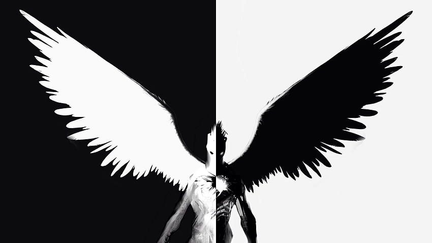 B L E A C H Mitad ángel Mitad demonio, demonio - Demonio blanco y negro - fondo de pantalla