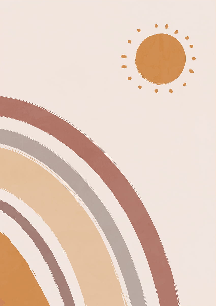 Moderner abstrakter Monddruck, Boho-Poster, minimalistische Kunst, Boho-Wanddekoration, abstrakte Pastellkunst, Schlafzimmer-Wanddekoration, druckbare Wandkunst im Jahr 2020. Boho-Poster, minimalistische Kunst, Regenbogen-abstrakt, einfacher Boho HD-Handy-Hintergrundbild