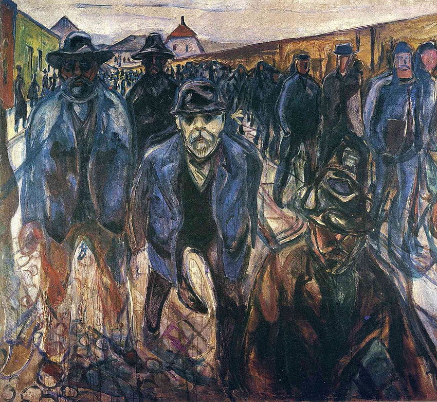 Les travailleurs rentrent chez eux - Edvard Munch Fond d'écran HD