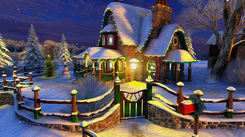 Fence, Snow, Winter, Christmas, Door, Cozy House - Resolution:, Winter ...