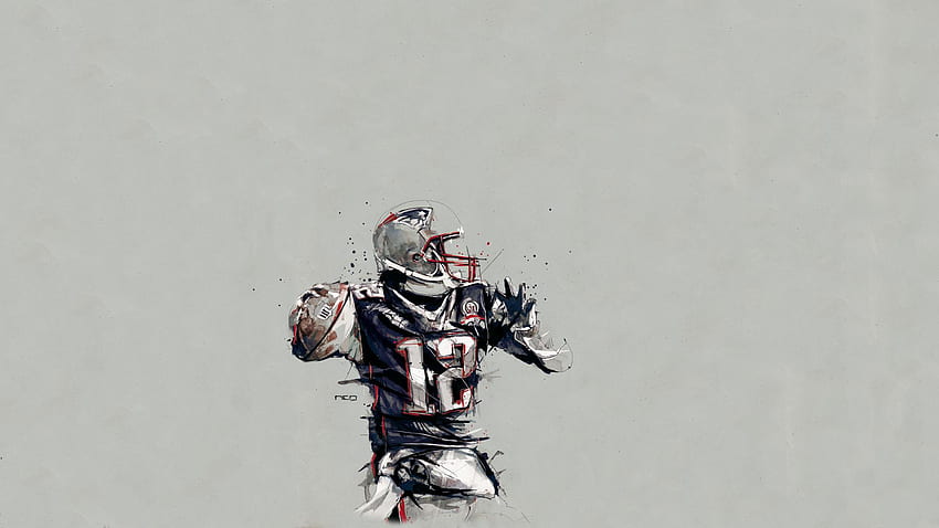Tom Brady New England Patriots ศิลปะนามธรรม โลโก้ วอลล์เปเปอร์ HD