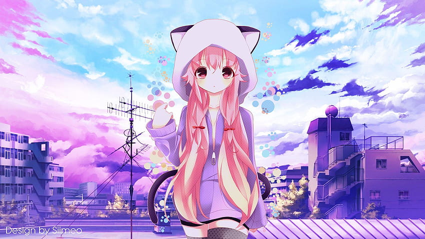 Anime violet et rose, Anime Girl Purple Fond d'écran HD