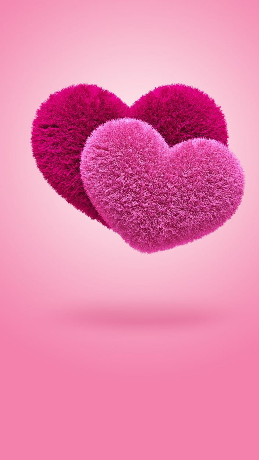 핑크 하트, 사랑의 마음, 로맨틱 하트, 핑크, 색 HD 전화 배경 화면