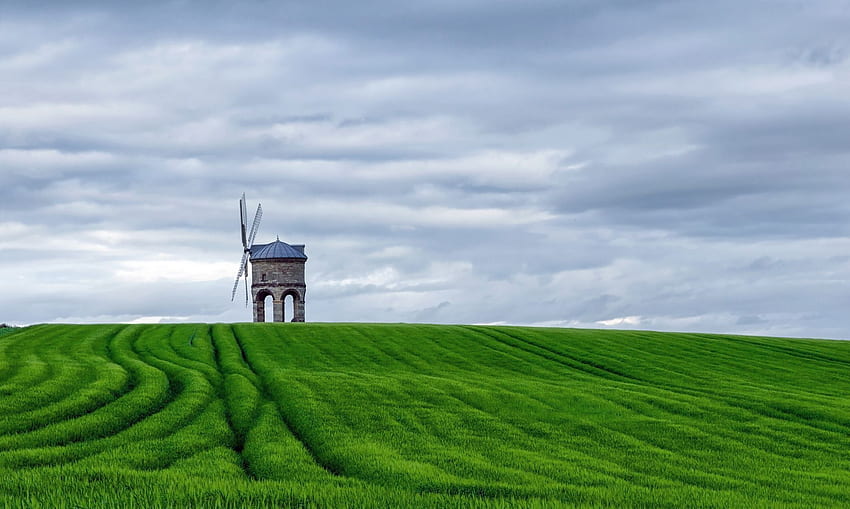 windmill background. Windmill green fields HD wallpaper