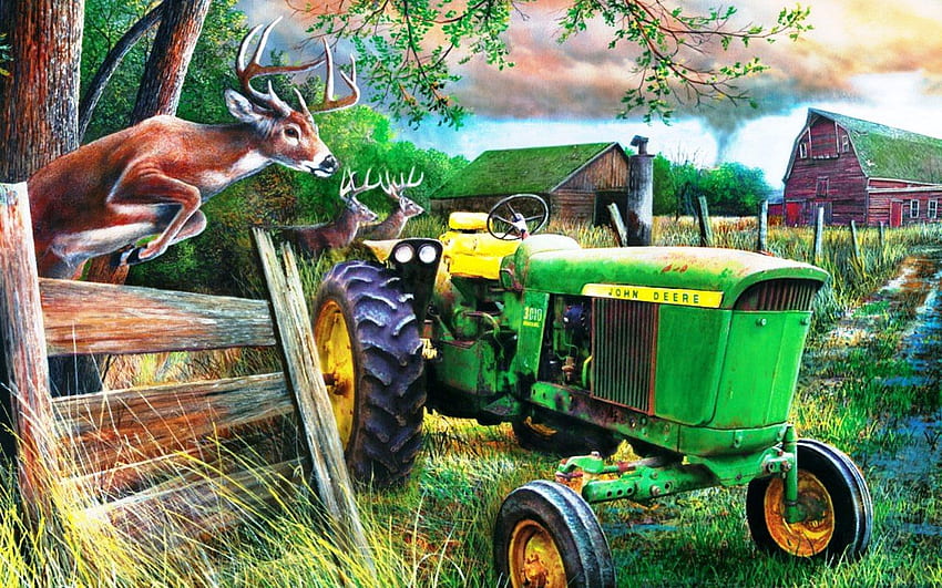 John Deere Tractor For Standard 4 3 5 - John Deere Diamond Painting, John Deere Christmas 高画質の壁紙