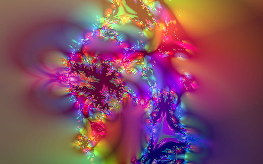 가벼운 소용돌이 프랙탈 아트. jpg, 색상, 네온, 밝음 HD 월페이퍼