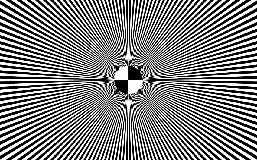 Optical Illusion, Black and White Illusion HD wallpaper