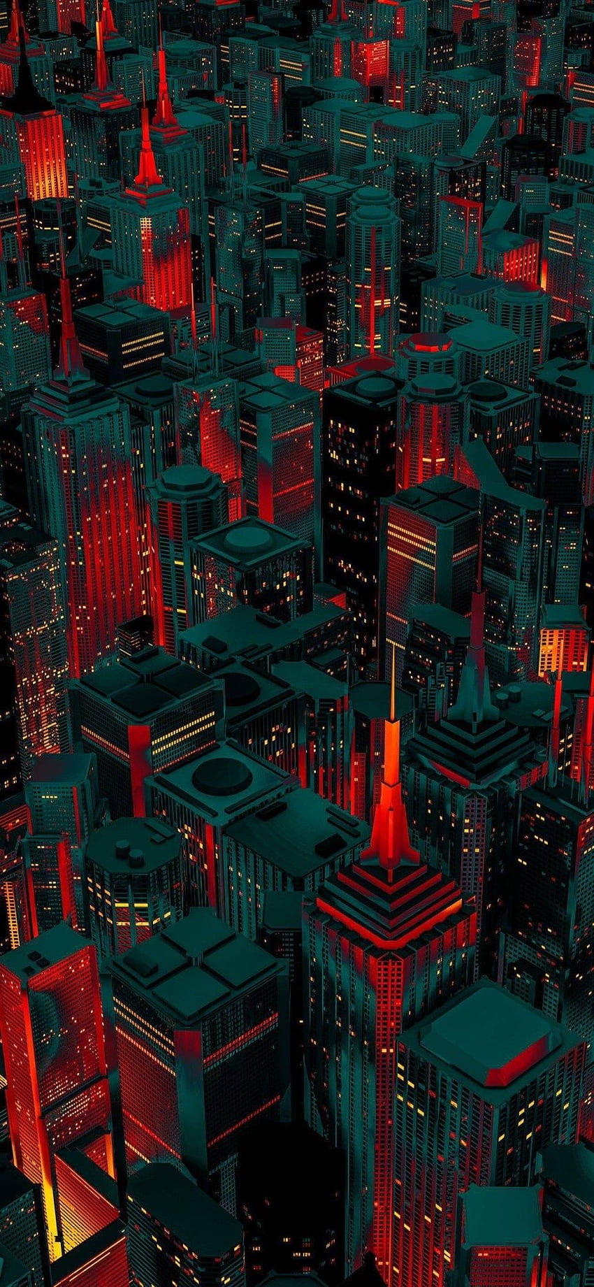 Red Glowing City Phone - For Tech HD phone wallpaper