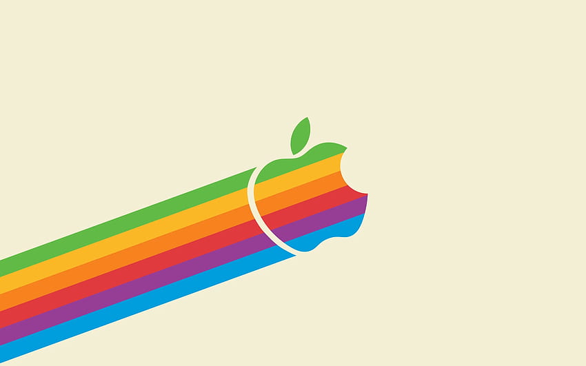 Logo Apple, kolory tęczy, technologia, oryginalne logo Apple Tapeta HD