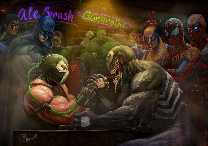 Venom And Bane Arm Wrestling Digital • สำหรับคุณ สำหรับ & มือถือ วอลล์เปเปอร์ HD