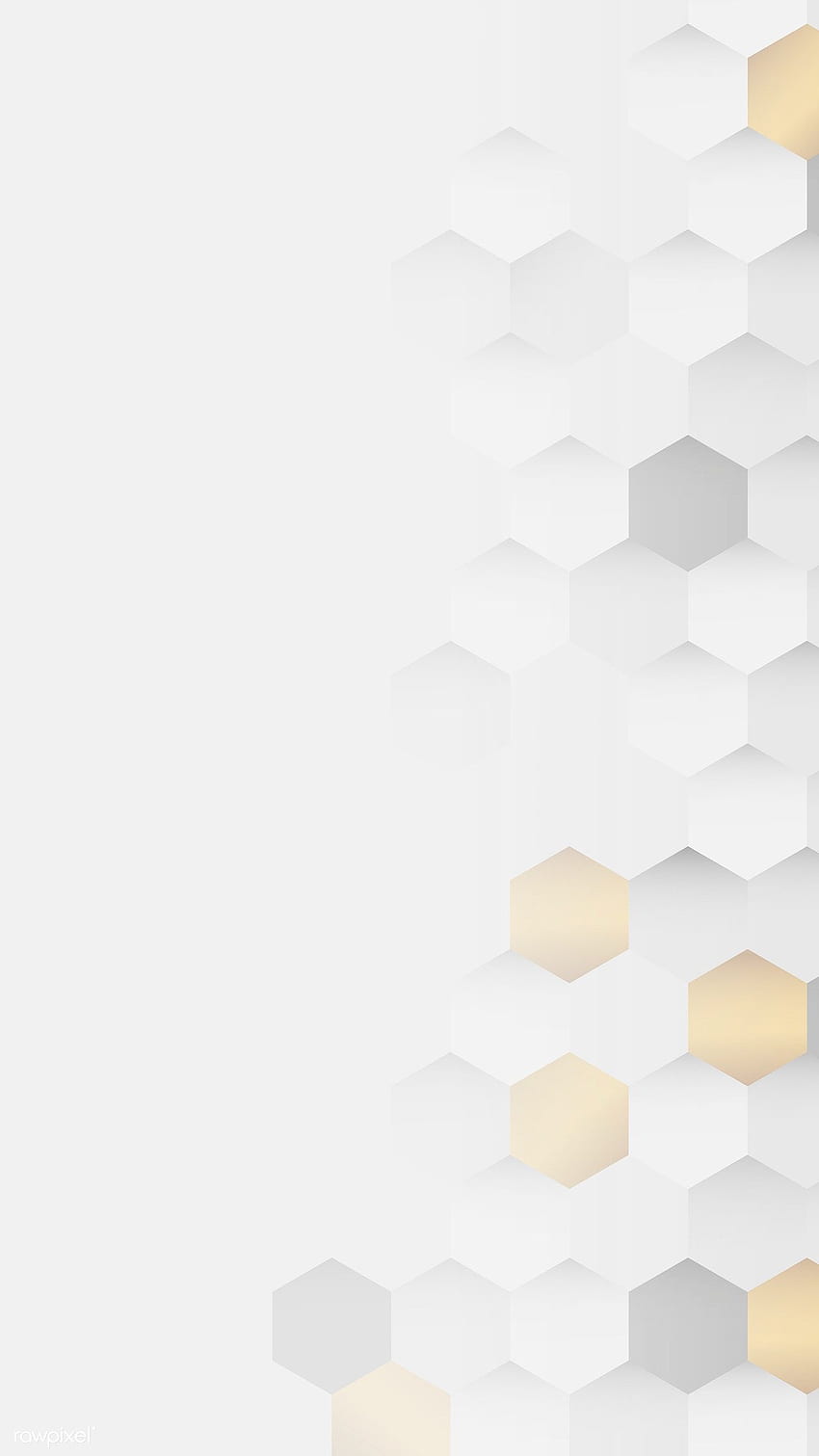 白と金の六角形パターン背景のプレミアムベクター。 地紋, 六角形, 幾何学模様背景, ベーシックホワイト HD電話の壁紙